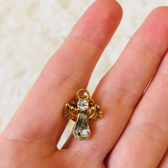 Vintage Gold & Gemstone Angel Pin - Picture 6 of 9